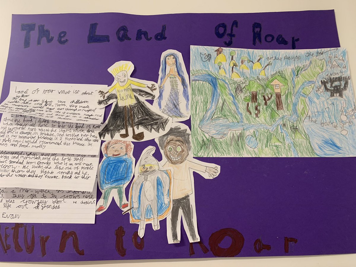 MrsTaylorSTN's tweet photo. Wonderful posters celebrating our class reading of #Landofroar #Returntoroar. Hoping @JennyMcLachlan1 is impressed. #stninfmreadingchallenge https://t.co/qlv7ljGCzy