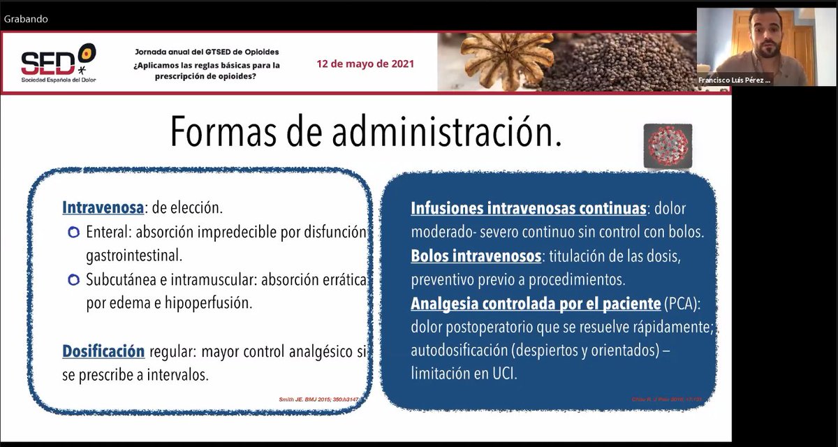 📝Formas de administración de #opioides en la #UCI por <a href="/fran_luis_pc/">FL Pérez</a> en #OpioidesGTSED21 de <a href="/Sedolor/">Sociedad Española del Dolor</a> <a href="/SEDJovenes/">SED Jóvenes</a>