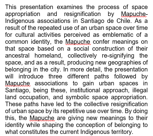 SwanseaUni_LTI's tweet photo. Next #CEPSAM seminar: ‘Appropriation and resignification of urban space by #Mapuche associations in Santiago de #Chile’ by Dr Dana Brablec @DanaBrablec from @BangorSocSci @WISERDNews @CLAS_Cam @CLACS_SAS @CamSociology
Mon 17/5 @5pm BST https://t.co/rAhPSS0tRC
@COAHPGR @SLASLatAm https://t.co/A4dYuvh0vW