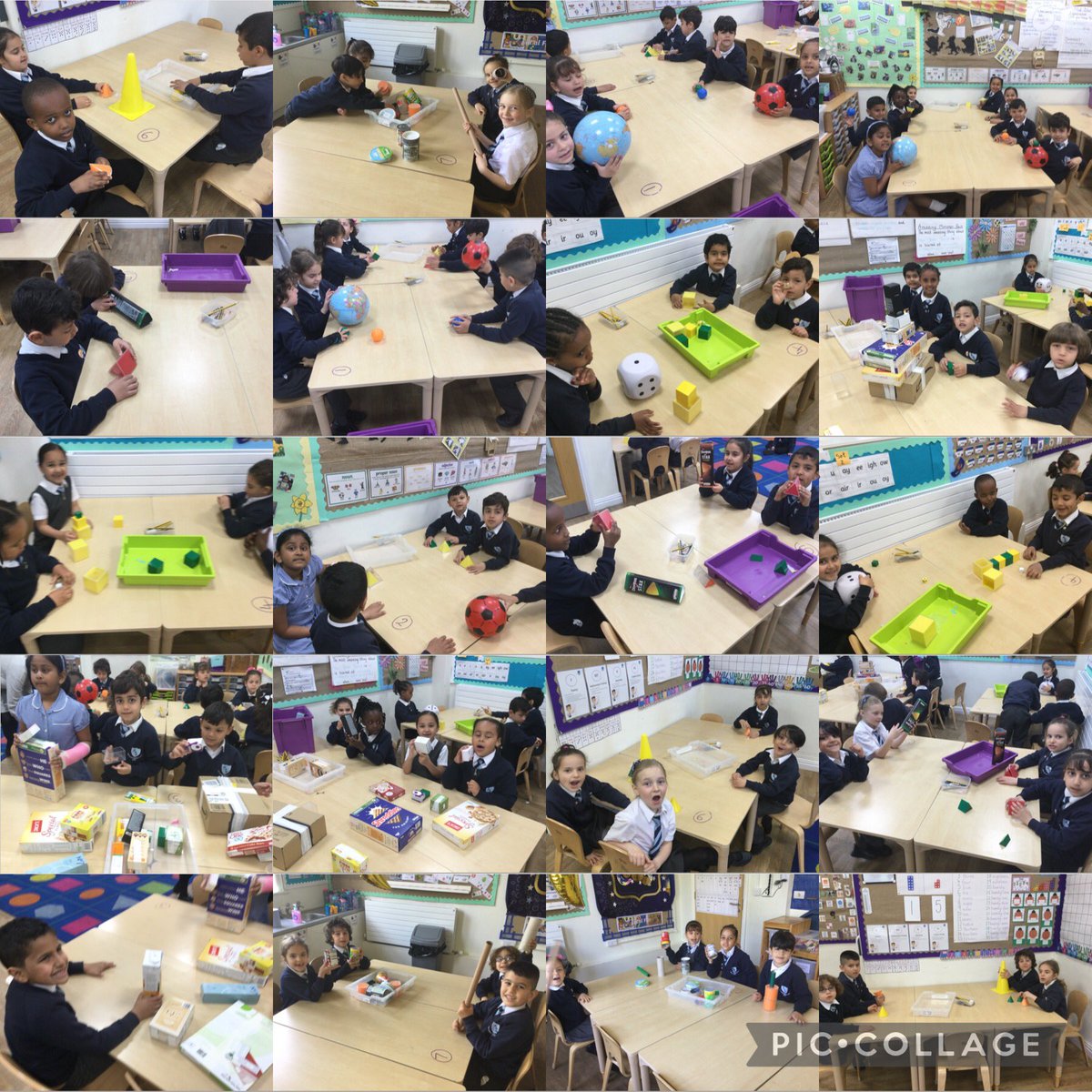 Today we explored lots of 3D shapes including real life examples #smithdownmaths