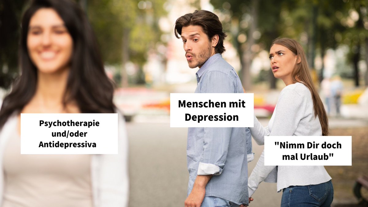 Wer kennt es, wenn das Umfeld nicht versteht, dass die #Depression eine echte Erkrankung ist? Urlaub hilft da, wie bei allen anderen Erkankungen auch, leider nicht...