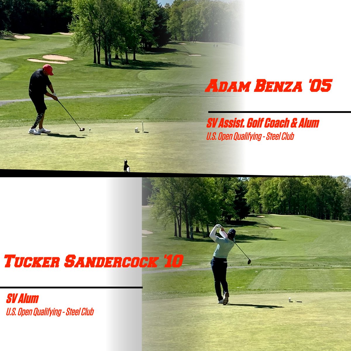 SauconAthletics's tweet photo. Good Luck to two of our #Alum attempting to qualify for the 121st US Open in  June.  Adam Benza '05 &amp; Tucker Sandercock '10.  Qualifying is ongoing today at Steel Club #Alum #SVPanthers https://t.co/X6hKYb0KFd