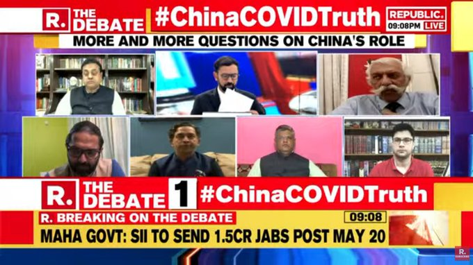 republic's tweet photo. #ChinaCOVIDTruth | All those who refrained from calling it the Chinese virus - ironically, some in our country also call the B.1.617 the 'Indian variant'. There's no rage against this?: @sambitswaraj, National Spokesperson, BJP https://t.co/rGQJsiKgt2 https://t.co/KClqjwOT9b