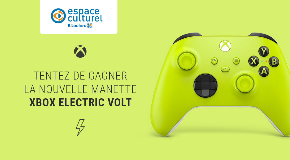 Leclerc_JV's tweet photo. #CONCOURS
Vous la voyez verte ou jaune cette nouvelle manette #Xbox Electric Volt ? 😏
Pour en avoir le cœur net tentez votre chance afin de la remporter ! 🎮

Pour participer : RT + Follow @Leclerc_JV ✅

Disponible ici▶️https://t.co/bLwR3nOGPQ
Règlement▶️https://t.co/42lwtRcjrM https://t.co/iumLeRSFSM