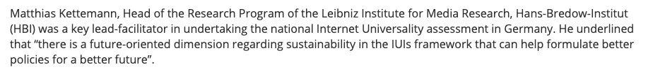 MCKettemann's tweet photo. Happy to have participated in the WSIS Forum 2021  @UNESCO event on #InternetUniversalityIndicators  to talk about human rights and digital challenges in COVID-19 times (with a focus on #SDGs) https://t.co/NLda40YPo9 https://t.co/butE5gd3NW