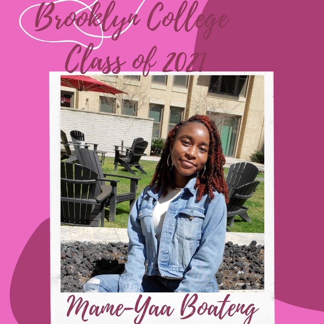 ISSOBC's tweet photo. Please join us in congratulating Mame-Yaa Boateng, who is graduating with a B.S. in Psychology under the pre-med track.
Congratulations🎉! Well Done!
🎓 Brooklyn College Class of 2021!

#bcimmigrantstudents #bcfamily #bcgraduates #bcgrad2021 #psychology #psychologymajor https://t.co/F454JoGHgj