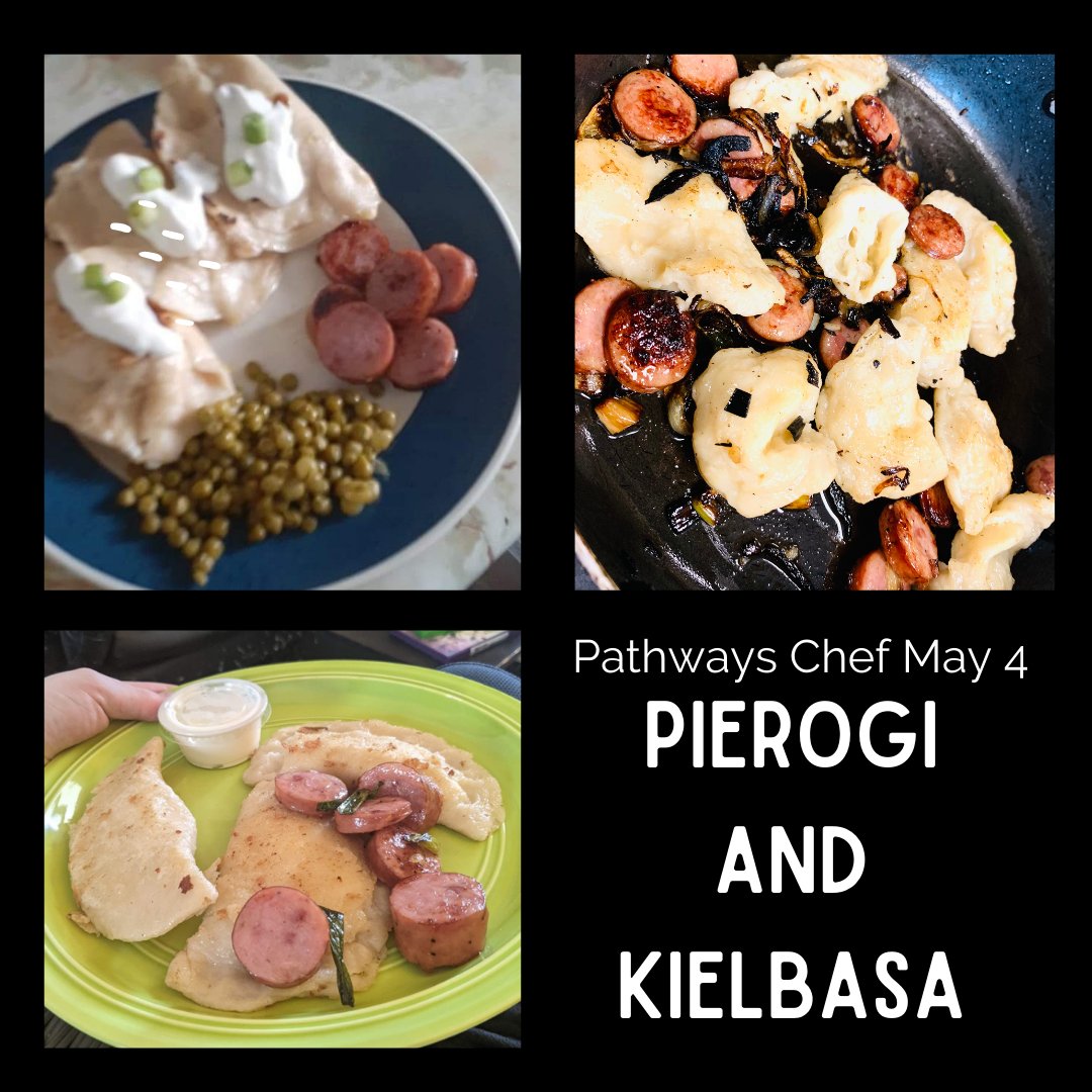 PthwysKingston's tweet photo. Our latest installment of Pathways CHEF saw our students hand-making #pierogi (or #perogy or #pyrogy, depending on your language). Our head chef Kayla led the students in a chat about the cultural origins of pierogi and what making and eating them means in our families. https://t.co/GWqSkgAeme