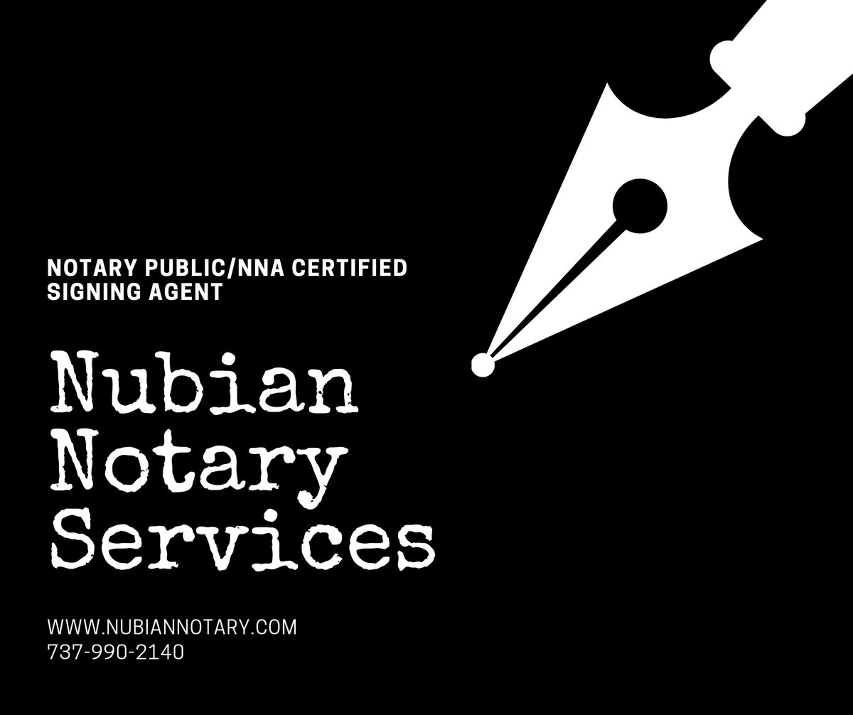 NotaryNubian's tweet photo. Nubian Notary Services would love to service your notary or signing agent needs.

#notary #notarypublic #loansigningagent #signingagent #atxrealestate #austin #atxsmallbusiness #austinrealestate #escrow #mobilenotary #smallbusinesssupport #smallbusiness https://t.co/b9uJnX5pJb
