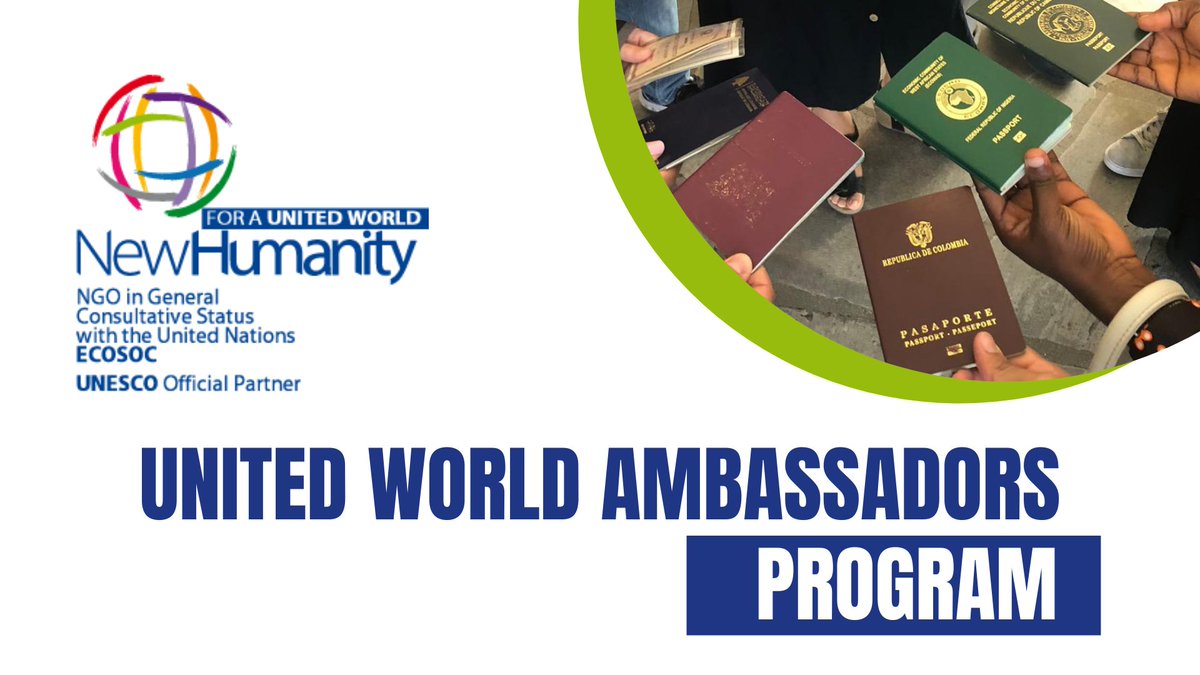 #Jóvenes | ¿Quieres contribuir a un mundo unido, representando el <a href="/UWP_official/">United World Project</a> y a <a href="/NewHumanityNGO/">New Humanity International NGO</a> en tu país y trabajando con instituciones nacionales e internacionales como la <a href="/UNESCO_es/">UNESCO en español 🏛️#Educación #Ciencia #Cultura</a> y la <a href="/ONU_es/">Naciones Unidas</a>? ¡Estás invitado a unirte!
Encuentra aquí más info ➡️ new-humanity.org/es/sin-categor…
