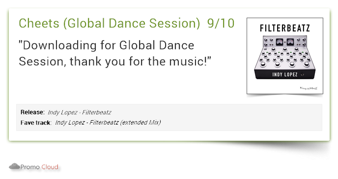 KingOfHouseRec's tweet photo. Cheets #GlobalDanceSession supports: Indy Lopez - Filterbeatz 9/10 @IndyLopez #newrelease https://t.co/epAX4etGtI @IndyLopez @traxsource #housemusic #housenation #j https://t.co/YEKCJEbo6E