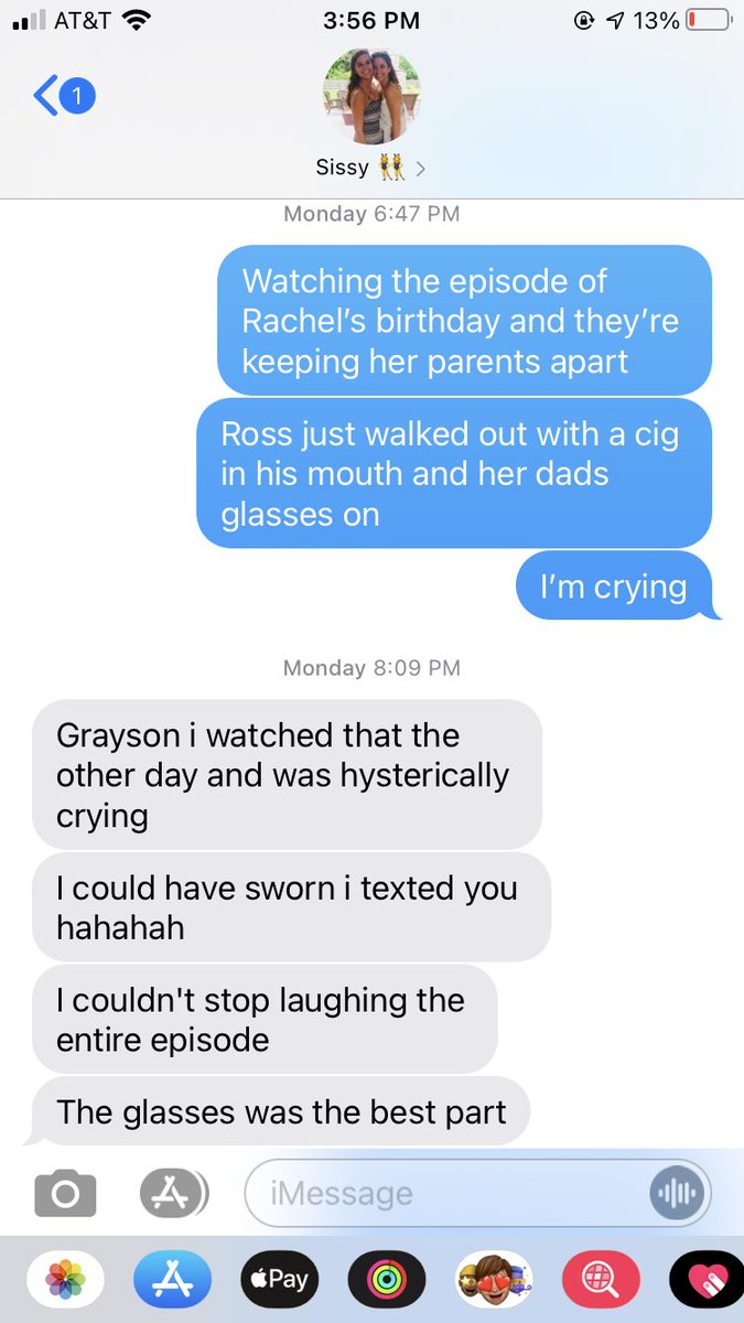 gfletchhh's tweet photo. Actually the only thing my sister and I converse about are what episode were watching if friends https://t.co/Yk2Nf2j8Jl