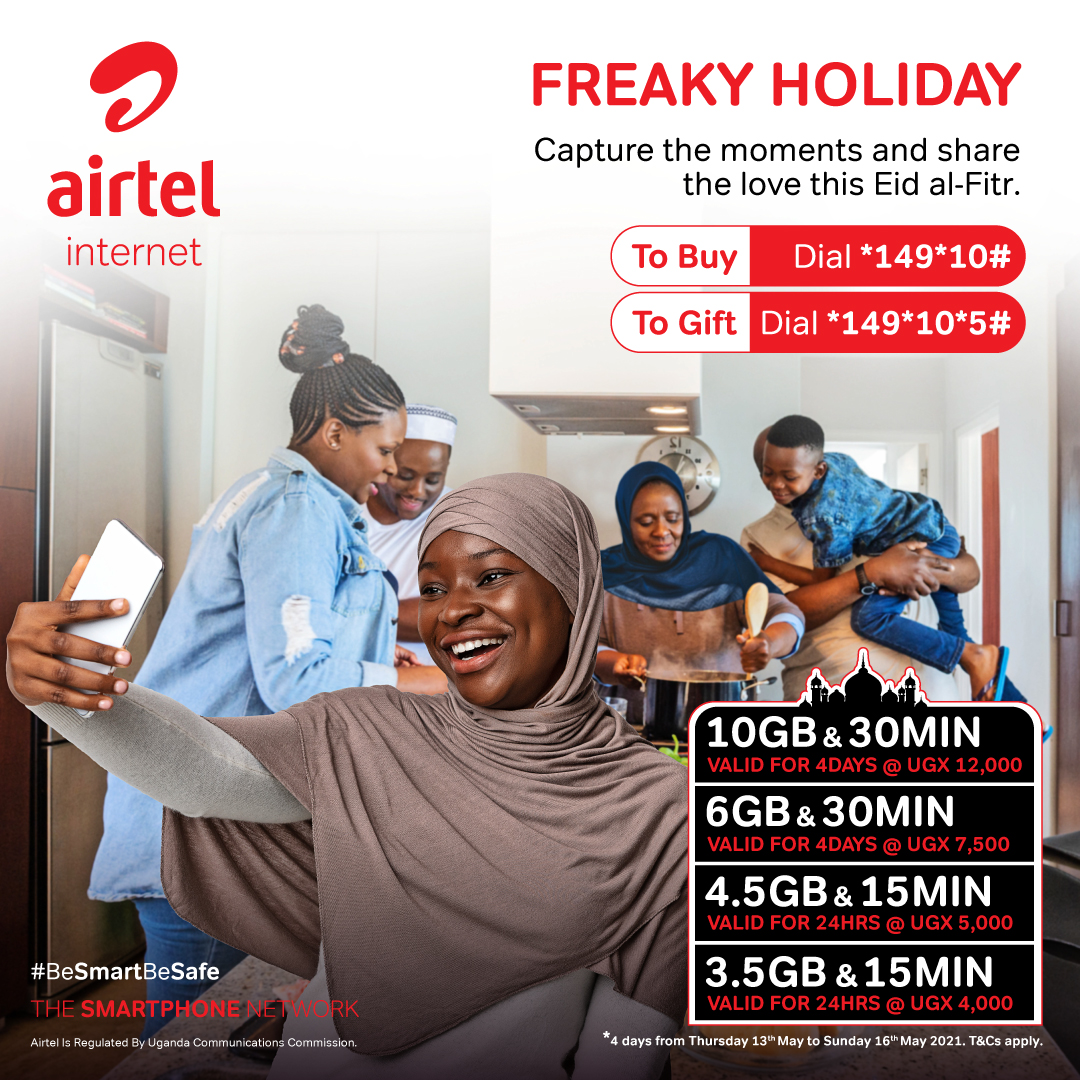 Airtel_Ug's tweet photo. Is it 24 hours of fun you look for or 4 days? Carry the fun longer this Eid with a bundle suited to your taste! Dial *149*10#
Eid Mubarak

#FreakyHoliday https://t.co/hWvD5P7O0V