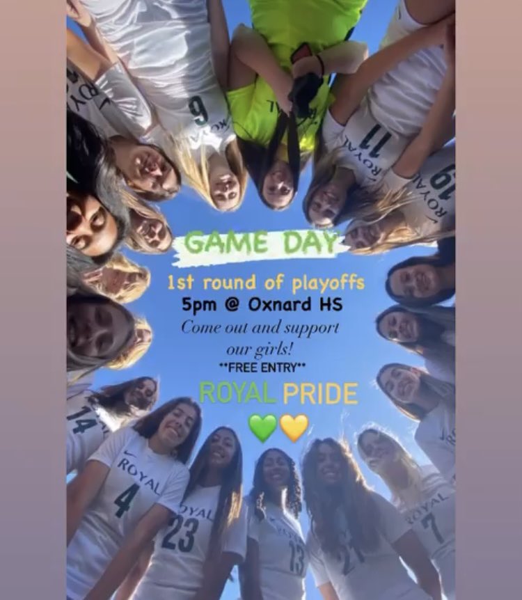 theRHSGS's tweet image. Good luck to our Varsity squad in the first round of playoffs! 
🔰⚽️ #RoyalPride