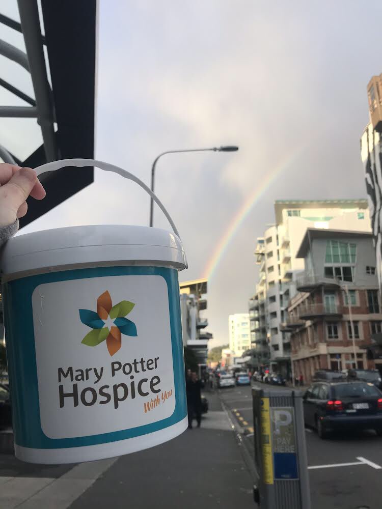 The pot of gold at the end of the rainbow 🌈💛 Please support your local Hospice and donate when you see us on the streets of Wellington, Porirua and Kāpiti. #GiveAroha