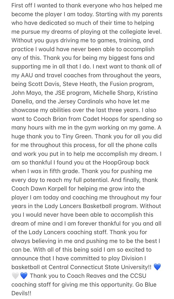CCSU ‘25 💙🤍💙 <a href="/CoachTinyGreen/">ellonya Tiny Green</a> @sjvcoach <a href="/SJVLancerNation/">Lancer Nation</a> <a href="/_CadetHoops/">Cadet Hoops</a>  <a href="/kristensomogyi/">kristen somogyi</a>