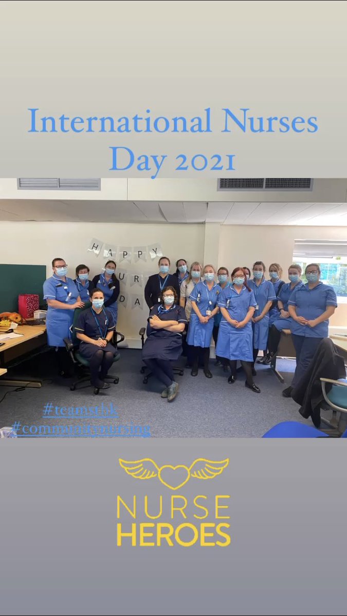 Some of our amazing #communitynurses celebrating #InternationalNursesDay Thank you for your dedication, care and compassion you show to all patients #sthk #teamcommunity <a href="/MikeRoscoeNHS/">Michael Roscoe</a> <a href="/JacquiS15002522/">Jacqui Scott</a> @SandraR32853732 @sthknhs <a href="/jackiefinn13/">jackie finn</a>