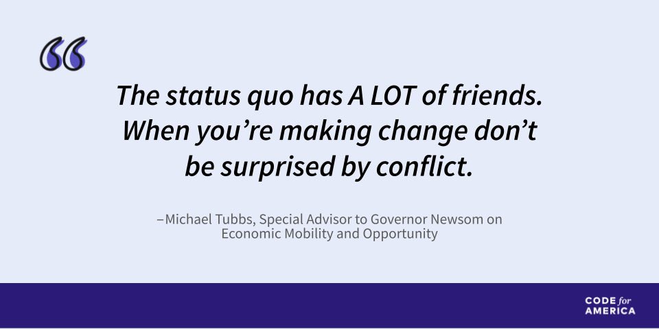 ncfriedm's tweet image. Great start to the @codeforamerica 2021 Summit! #challengethestatusquo #equitable #governmentinnovation