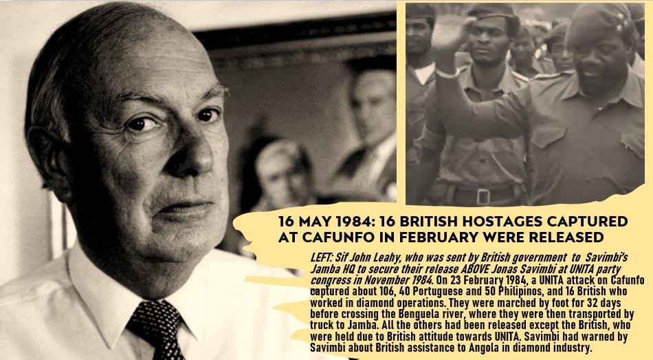 ModernConflict's tweet photo. 12 May 1984: 16 British nationals held by UNITA since February were released at Jamba #Angola #AngolanCivilWar https://t.co/AvWMJTHK9w