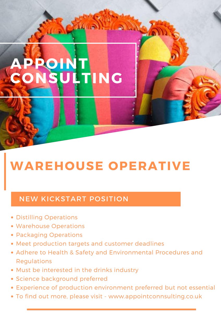 AppointConsult1's tweet image. NEW #Job: WAREHOUSE OPERATIVE
ROLES AVAILABLE IN HULL
You will be guaranteed 25 hours per week.   
National Minimum Wage   
This role has been created as part of the Kickstart scheme.   
To find out more, visit buff.ly/32QOnSX
#jobsingrimsby #NEYHKickstart