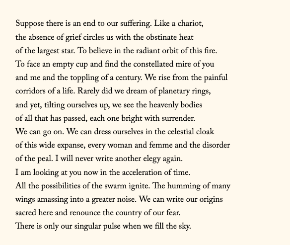 #poemswelove

“When I Imagine All the Possibilities of the Swarm” by <a href="/murmurshewrote/">Muriel Leung, PhD (she/they)</a> in <a href="/lithub/">Literary Hub</a> 

Order Muriel Leung's new book here: nightboat.org/book/imagine-u…
