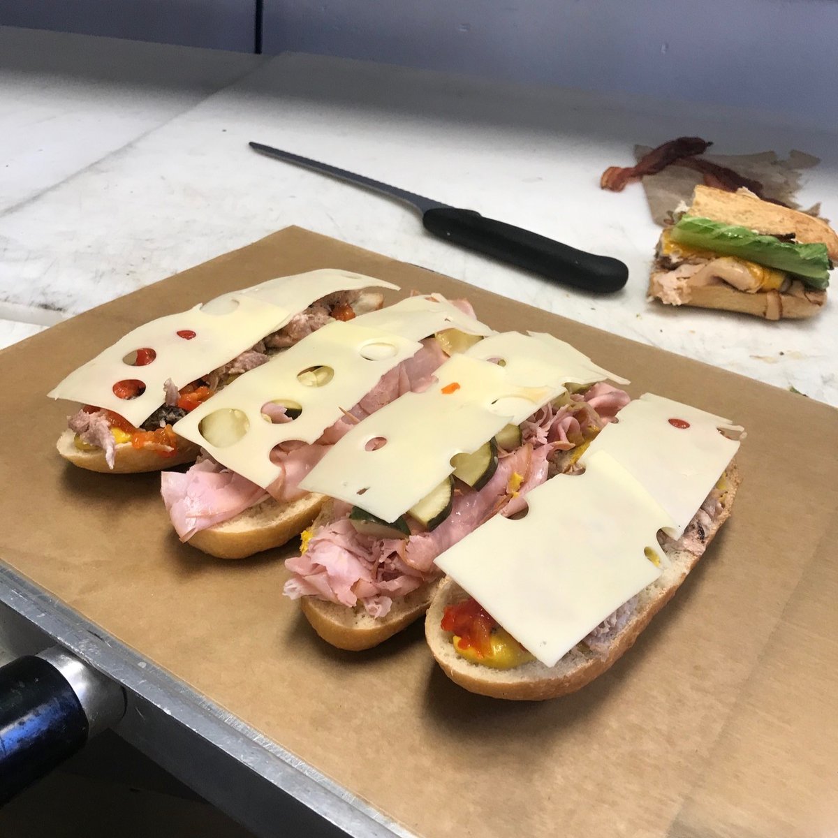 RedstoneGroup1's tweet photo. Chef Tim and Alfred have been enjoying working with Yampa Sandwich Company – fine tuning recipes for sandwich excellence in our Merrychef e4s. Perfect hot sandwiches in mere seconds! https://t.co/X8jtRPs7d4