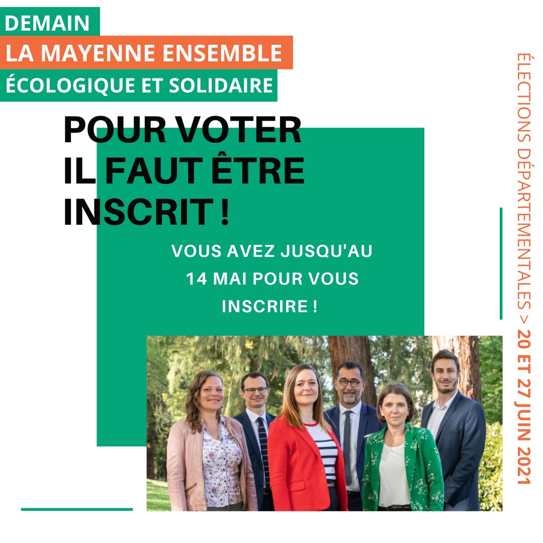 camille_petron's tweet photo. Que faire demain❓Vous inscrire sur les listes électorales pour voter le 20 juin ! En voilà une bonne idée ! En un clic, c’est facile! C’est surtout nécessaire ! Ne pas voter, c’est laisser les autres choisir à sa place !
https://t.co/GeVnNf24cq
#departementales2021 #democratie https://t.co/SNE5R37Wag