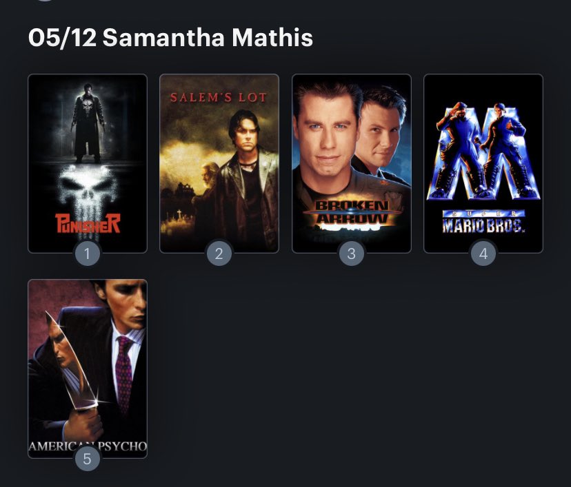 Hoy cumple años la actriz Samantha Mathis (51) Happy Birthday ! Aquí mi ranking: 