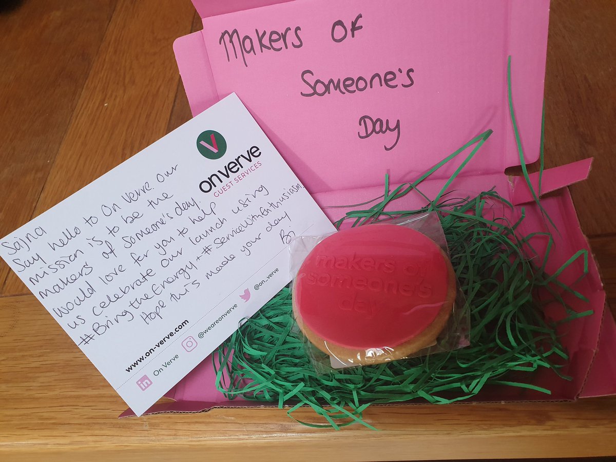 sajna581's tweet photo. Welcome @on_verve Thank you for being a maker of my day with this little treat!!! @Bi_Workplace :) #servicewithenthusiasm #beingtheenergy https://t.co/3BNT5jqIas