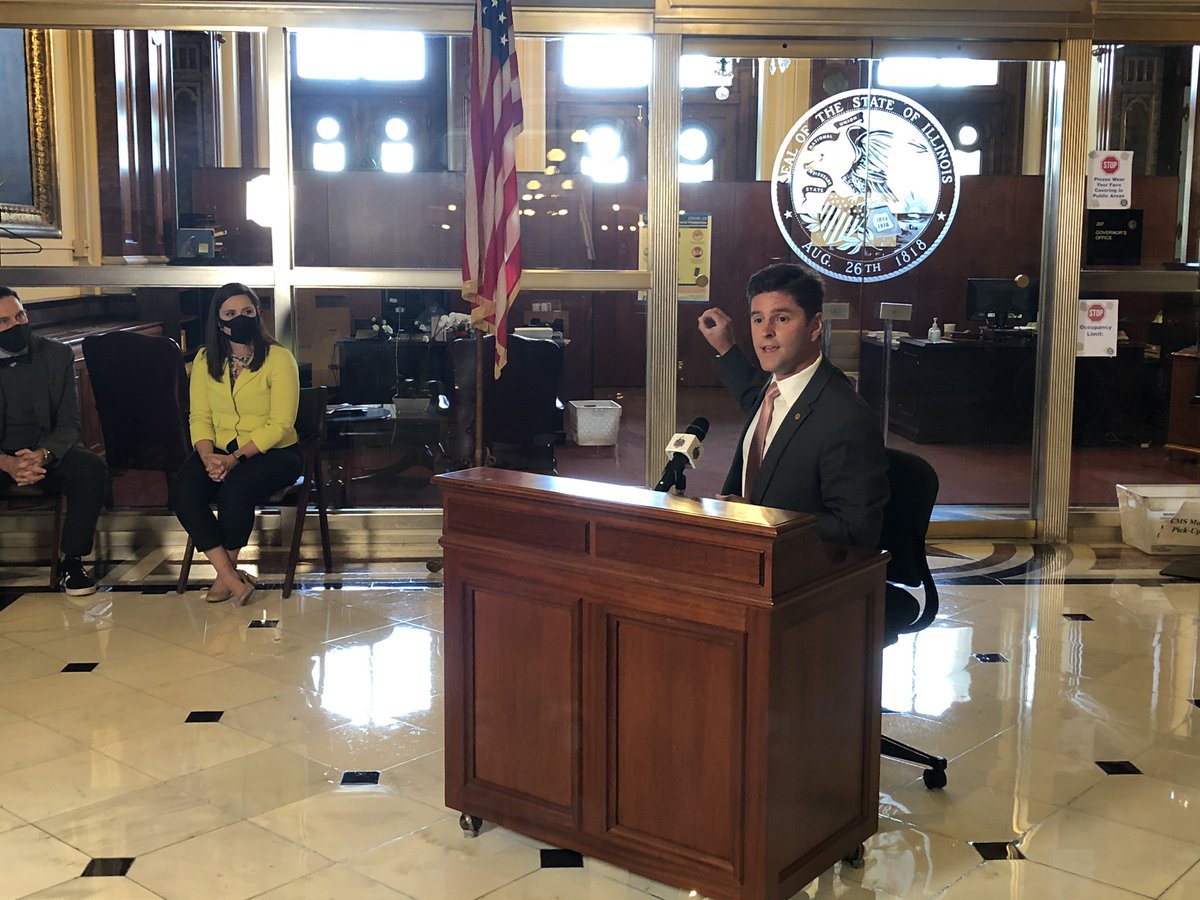 Rep <a href="/ryan_spain/">Ryan Spain</a> (R-Peoria) continues to point at doors at press conferences about redistricting, this time <a href="/GovPritzker/">Governor JB Pritzker</a>’s office. In 2018, candidate Pritzker said he wanted an independent commission to draw  maps, with or w/o a constitutional amendment. He’s since taken that back