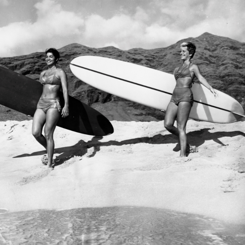 HISTORY's tweet photo. Women and men began surfing in Hawaii and other Polynesian islands for centuries. But the arrival of American missionaries in the 19th century disrupted the mixed-gender sport.