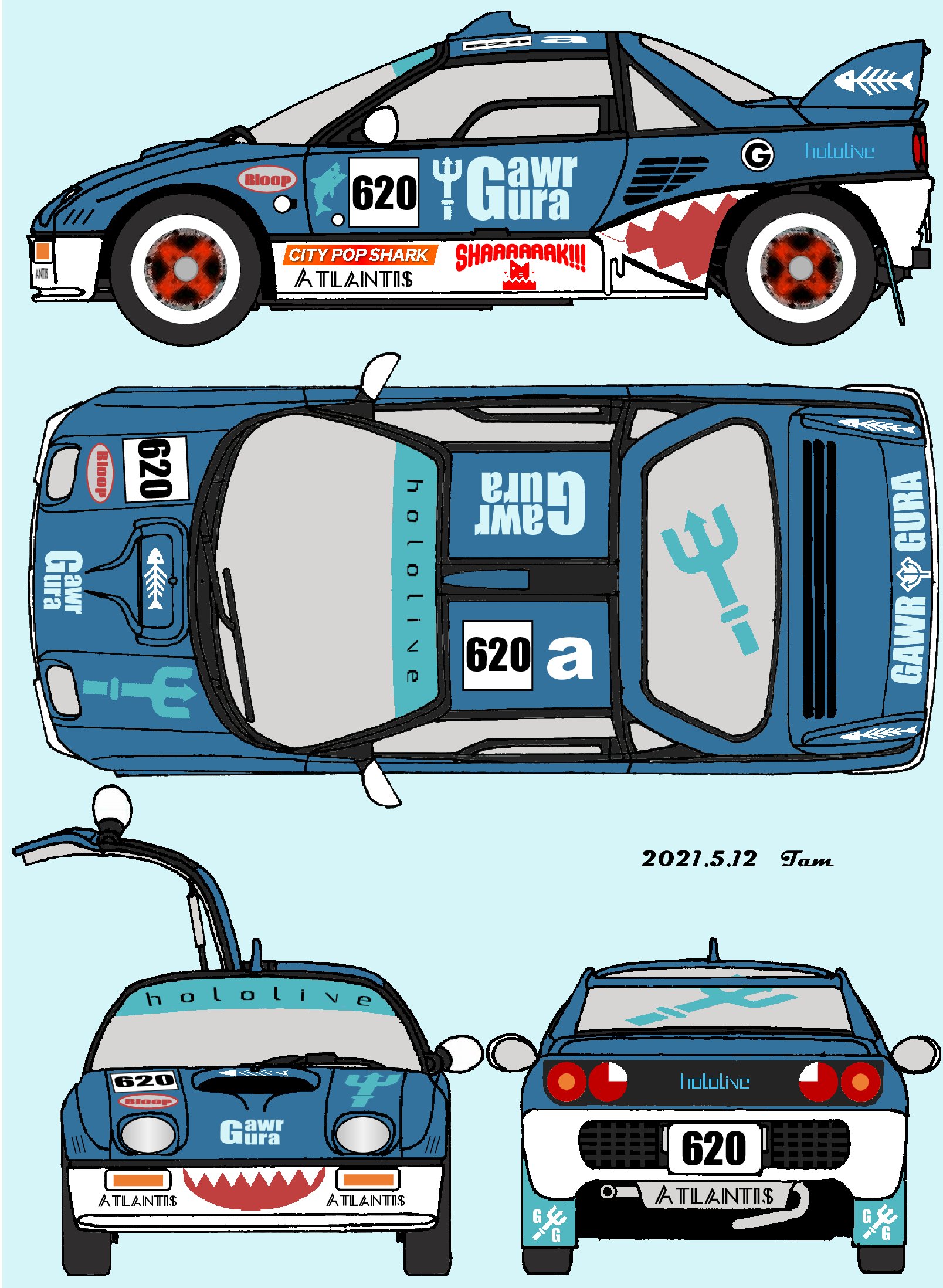 Works Gawr Gura Autozam Az 1 Pg6sa 軽自動車ながらパワフルなミッドシップターボで 究極のハンドリング性能 さらにガウルウィング ではなくガルウィングドアなピュアスポーツカー そんなaz 1を Gawr Gura仕様にしてみました Gawrt ホロ