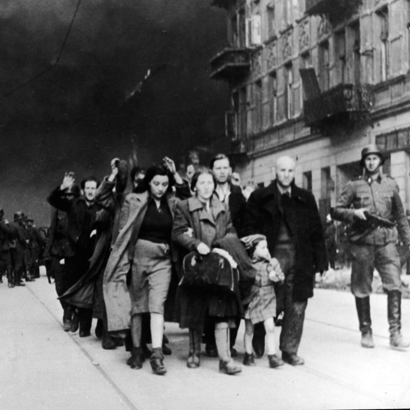 HISTORY's tweet photo. On #ThisDayInHistory in 1943, the Warsaw Ghetto uprising came to an end as Nazi soldiers gained control of Warsaw’s Jewish ghetto, beginning the mass deportation of the ghetto’s remaining dwellers to the Majdanek and Treblinka extermination camp.