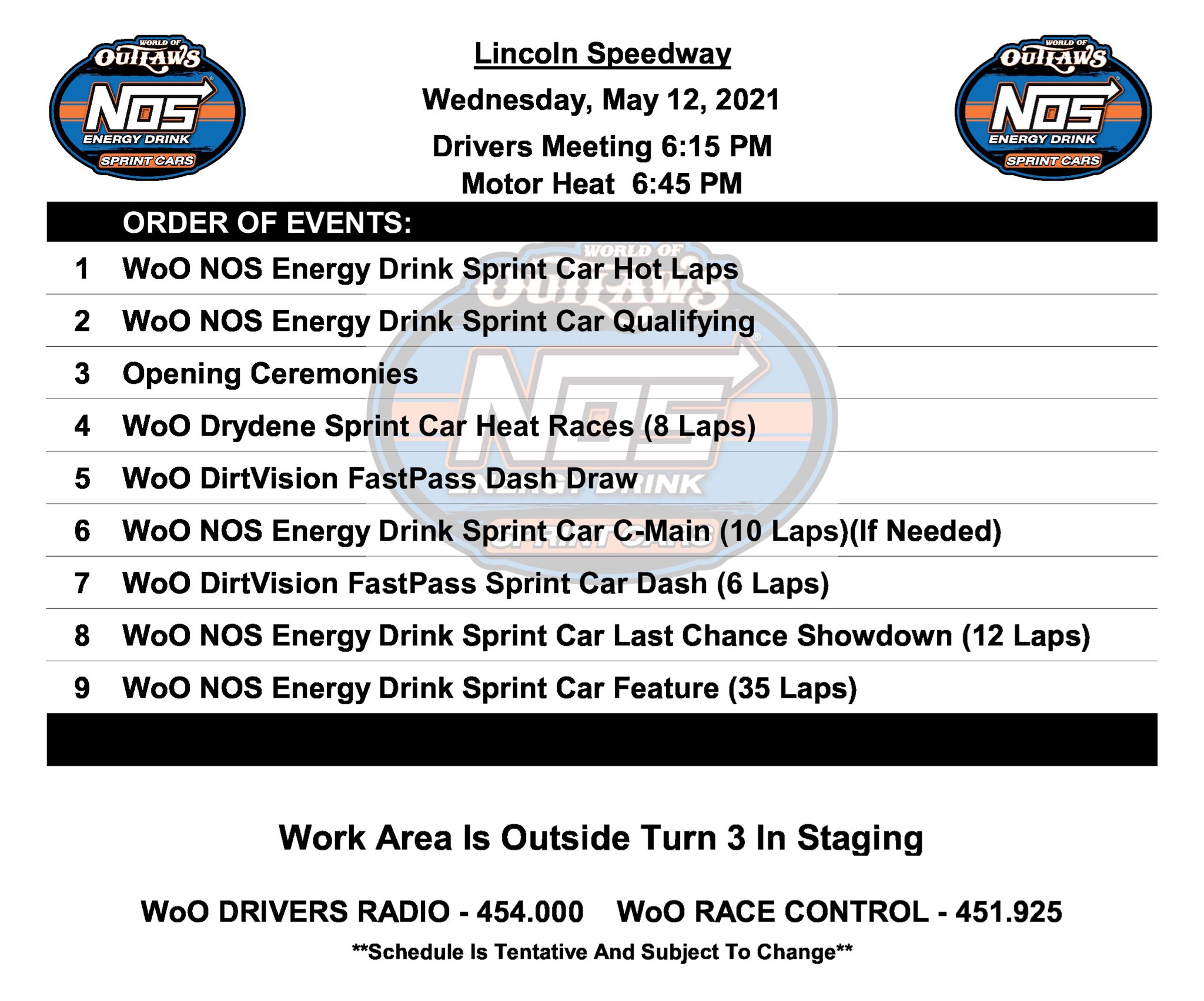 World of Outlaws on Twitter "Tonight’s schedule of events at