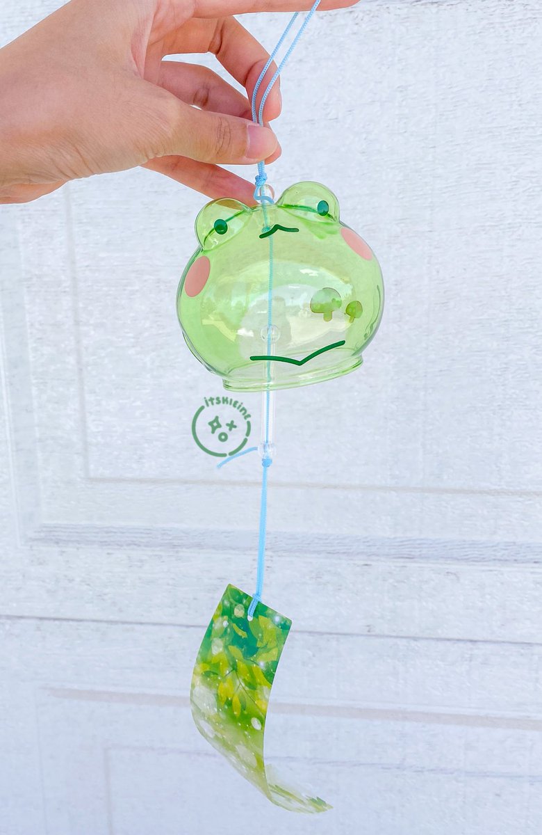itskleine's tweet image. I made a froggy wind chime!! 🐸🎐✨