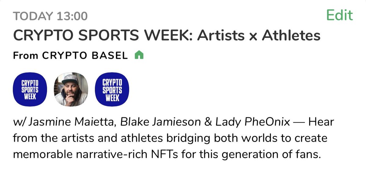 cryptoartadvisr's tweet photo. βCRYPTO SPORTS WEEK: Day 2
Artists x Athletesβ with @weareround21, @blakejamieson in #ClubCryptoBasel. Today, May 12 at 13:00 PDT
https://t.co/qMJMvYpOfr https://t.co/G6VRnbUuhF