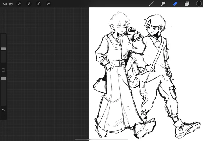 no finished sechan today :( tics said no so I leave u with this sketch :> 