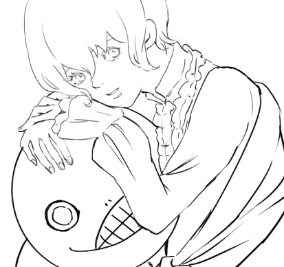 昨日あげたを描きなおしてる。
そして今日も線画の練習。 