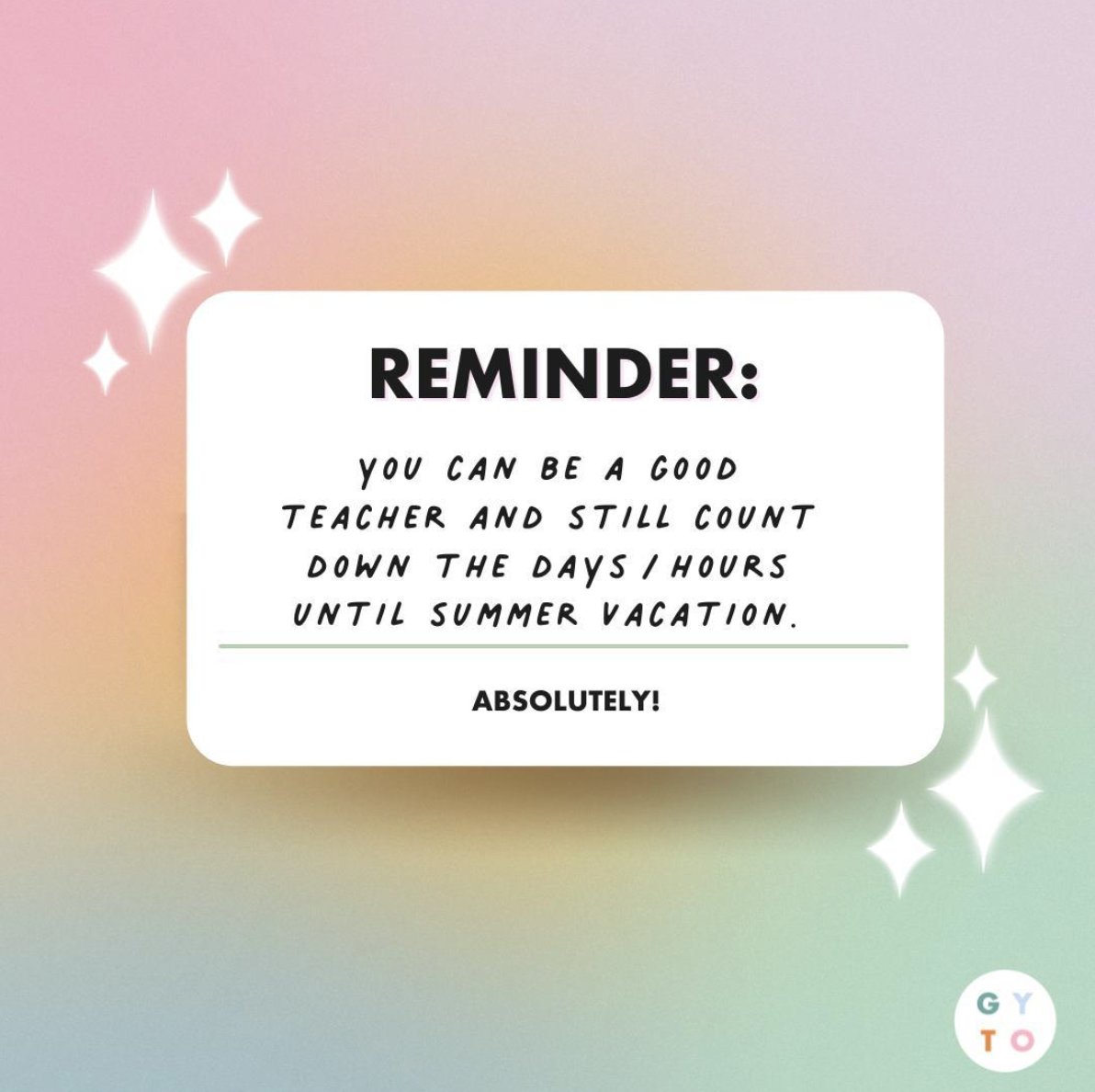 Take a minute and let this sink in! Tag a teacher friend who needs to hear this today!

#GetYourTeachOn