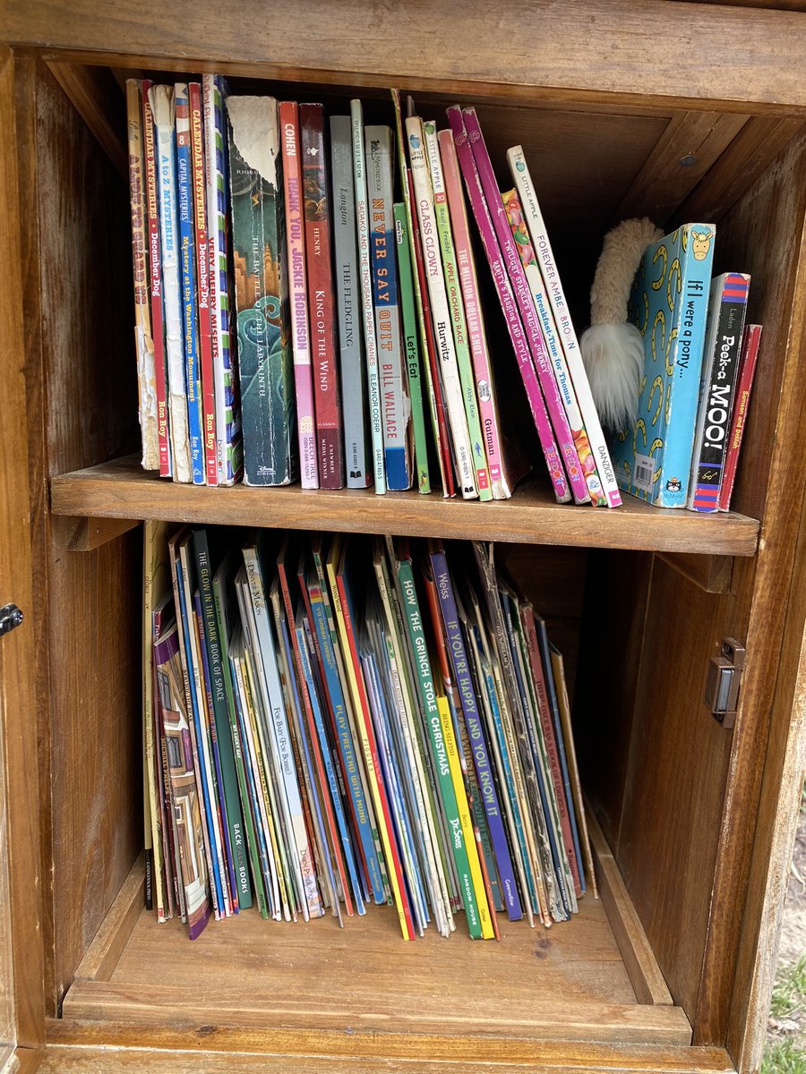Mrs. Michon and I refilled and refreshed our little free library! @EESMaher 🥰😍