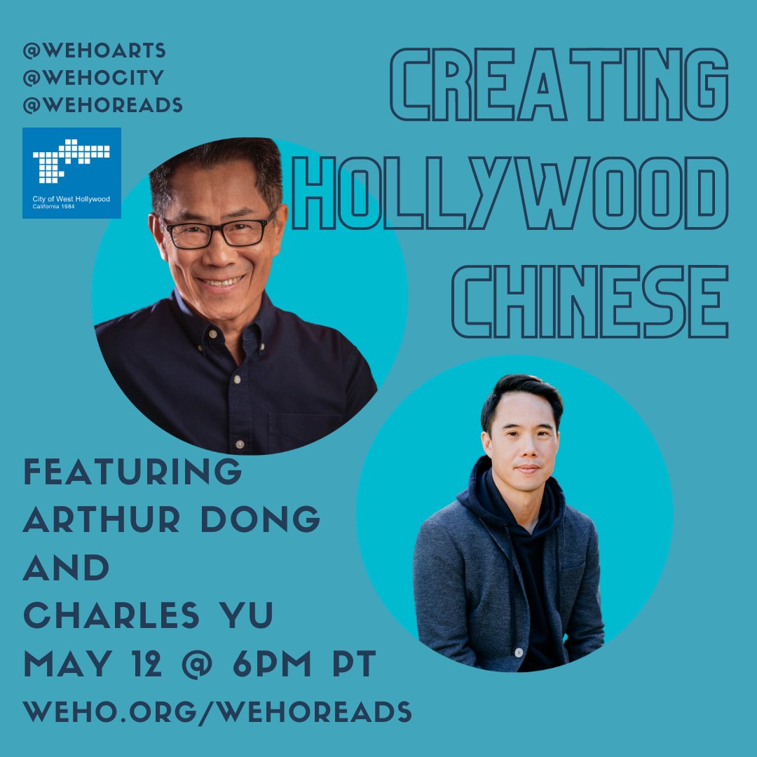 TONIGHT!! Join us  @WeHoReads & @WeHoArts featuring Oscar-nominated filmmaker @ArthurDong and @nationalbook Award Winner @charles_yu for #AAPIHeritageMonth 
#AsianAmericanPacificIslanderHeritageMonth #StopAsianHate #AsianAmericanHistoryMonth

View here
youtu.be/JkNLsoaGVJI