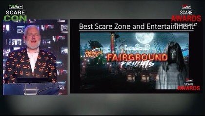gypbeach's tweet photo. What an incredible night for us @scaretour 😭🏆

Fairground Frights has won “Best Scare Zone and Entertainment”. We were up against @altontowers @CWOA &amp; more, congrats to all of the nominees 👏🏼

A huge thanks to everyone who was involved! 🙏🏻 Onwards &amp; upwards 🚀

#scarecon21 https://t.co/XDqK45hf7s