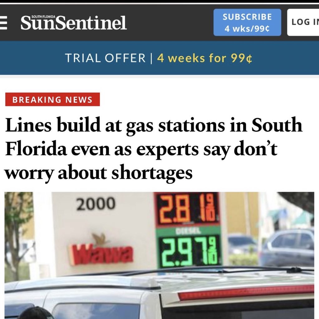 Shaysh305's tweet image. Experts to Floridians: “There is no gas shortage, don’t panic.”

Floridians to experts &quot;Hold my beer!” 

Experts response to Floridians: &quot;Thats not beer, it&apos;s gas, stop fucking drinking that!&quot; 

#pipelinecyberattack #GasShortage2021