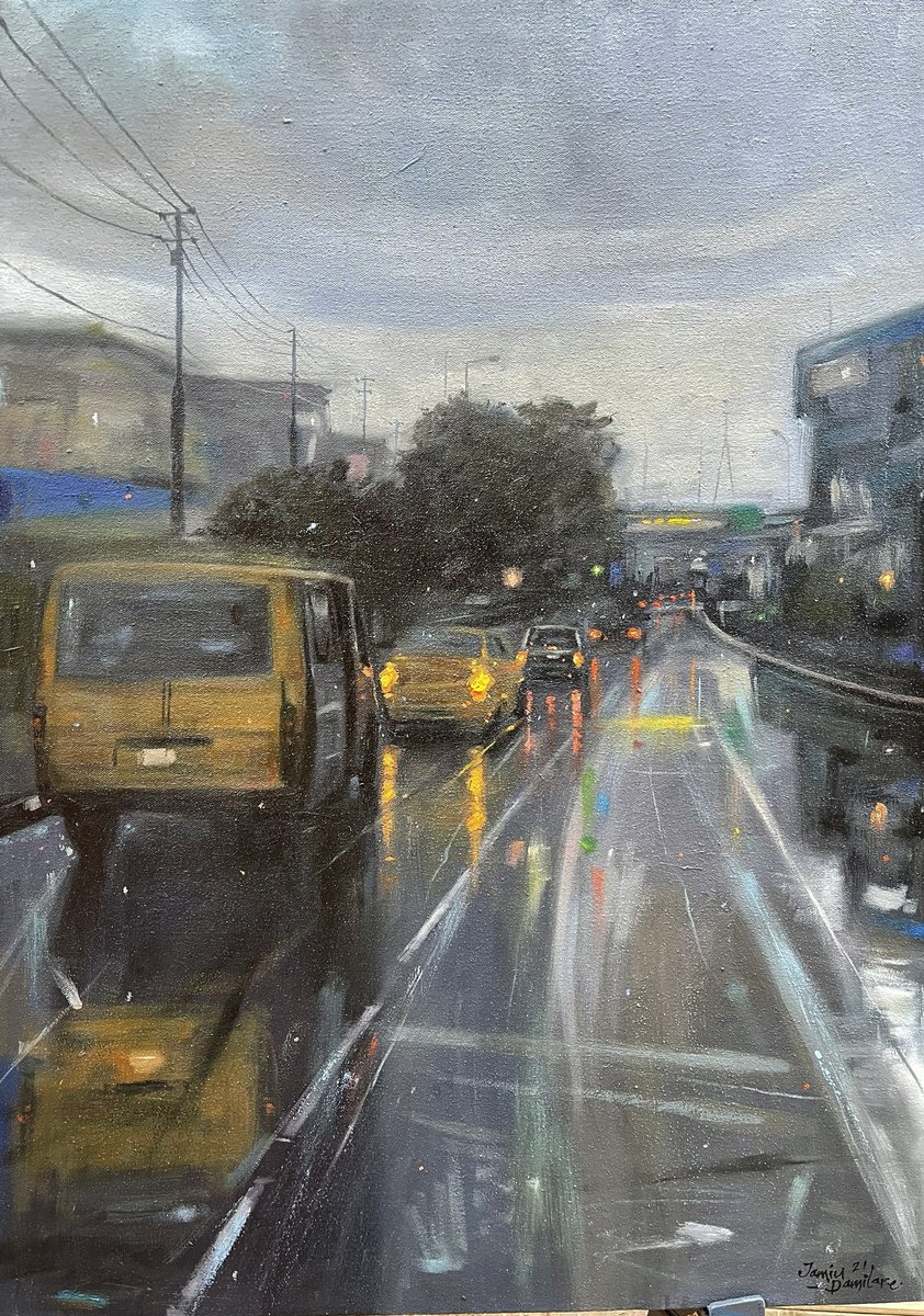 OgbeniJaykay's tweet photo. My first painting in May 😍
Title: "Wet evening"
Medium: Oil on canvas
Size: 24"x18"
2021 ❤ https://t.co/b7pDfdjCxK