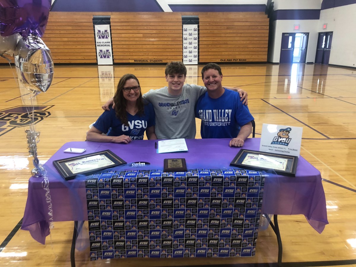 OldAbeAthletics's tweet photo. DI and DII Signing Day for our athletes at ECM!  Emily Herman, Swim/Dive at UW - Green Bay.  Ava Pankratz, Cross Country at University of St. Thomas.  Ryan Biwer, Swim at Grand Valley State University.  Congratulations to these outstanding student-athletes!
#OldAbeProud https://t.co/UkerZesBk9