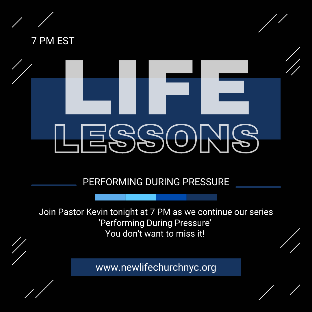 NewLifeChurchNY's tweet photo. Tonight at 7PM! #LifeLessons #BibleStudy #PerformingDuringPressure https://t.co/LMhOfY6gsO