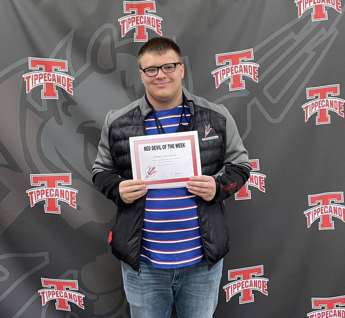 Congratulations to our Red Devil of the Week, Pierce Patterson! His nominator Mr. Derge states, "Pierce is a hard worker in everything that he does and always comes to class ready to learn, listen, and get better.... (Part1)