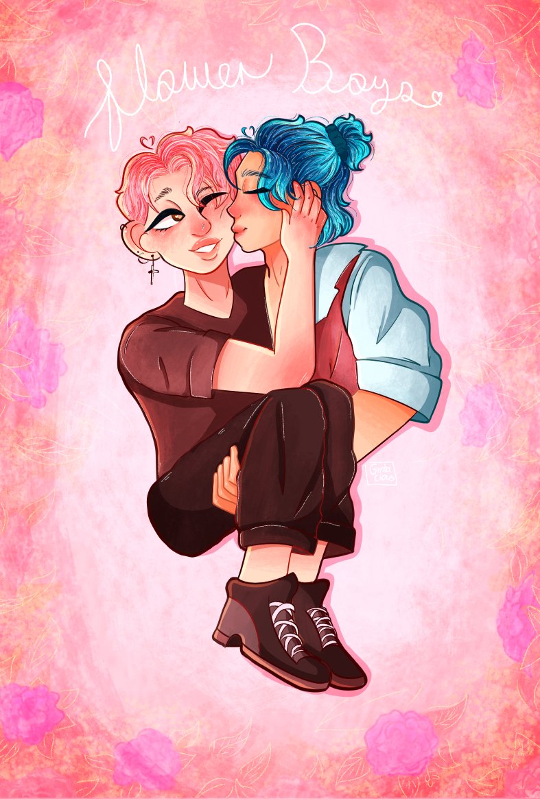 gintacious's tweet photo. THANK U @zachstaph for the prettiest DTIYS of the prettiest flower boys CONGRATS ON 10K TKM. #zachstaph10k  
(I'M SO RUSTY but this was sm fun i missed doing things in my own style) https://t.co/ns12VrGlPb