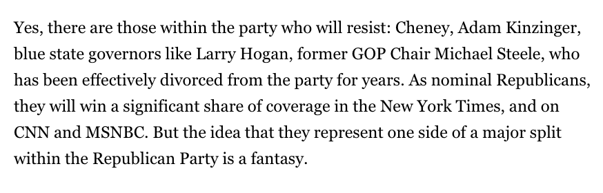 There's no meaningful GOP civil war or "struggle for the future of the party." This essay by <a href="/greenfield64/">Jeff Greenfield</a> is correct. politico.com/news/magazine/…