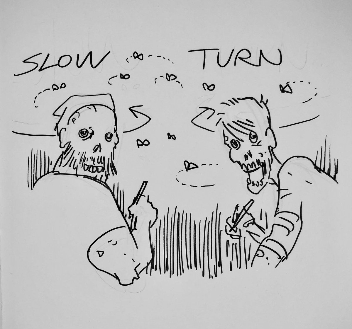 Found this in an old sketchbook; Jesse Hamm and I pulled the same graveyard hours at the studio - this must've been my apology for invading his solitude, even though he'd be the last guy to make anybody feel unwelcome. It'll take a lot of people a long time to recover from this. 