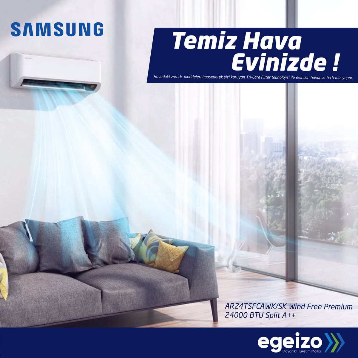Windfree Premium serileri ile hem serinliğin hemde temiz havanın keyfini çıkartın 🍃
#samsung #windfree #klima  #splitklima
#windfreepremium #izmir #egeizo